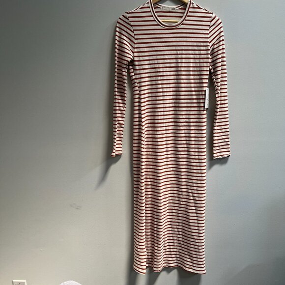 Electric & Rose Skyler Anthropologie Women's Dress Ivory‎ Amber Stripe NEW Small - Picture 4 of 7